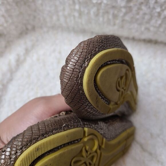 Sam Edelman Jones Metallic Gold‎ Snakeskin Loafers sz 6 - Picture 5 of 9